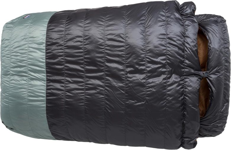 Big Agnes King Solomon 20°F Doublewide Sleeping Bag, 2-Person Down Fill Sleeping Bag with Double Zipper Entry, Zip-Off Quilt, Pad Attachment System