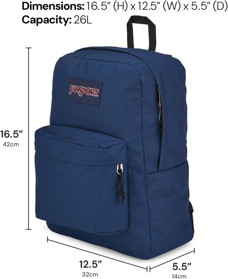 JanSport SuperBreak Plus Backpack with Padded 15-inch Laptop Sleeve and Integrated Bottle Pocket - Spacious and Durable Daypack for Work and Travel - Black - Image 2