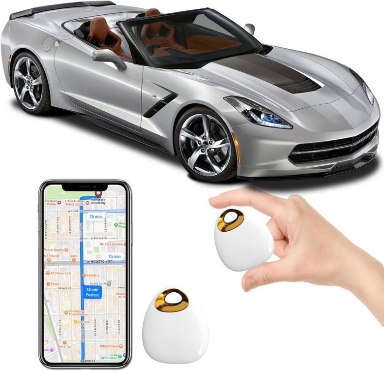 No Subscription No Sim Card GPS Tracker for Vehicles Mini GPS Tracker Compatible with iOS and Android Real Time Global Cars Pets or Keys