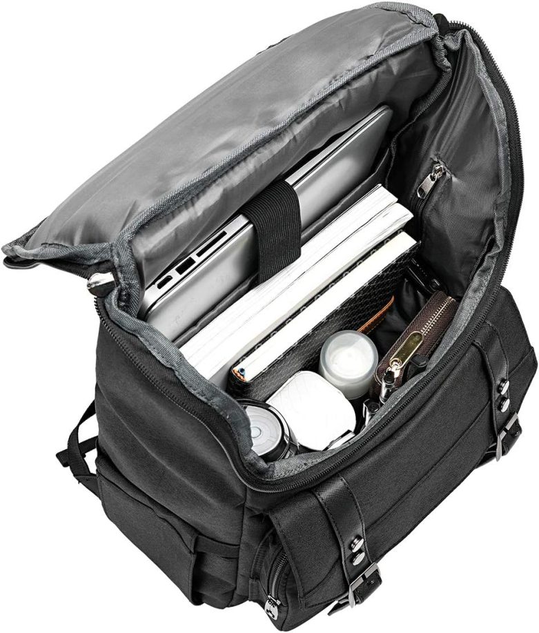 YALUNDISI Vintage Backpack Travel Laptop Backpack with usb Charging Port for Women & Men College Backpack Fits 15.6 Inch Laptop Black - Image 4