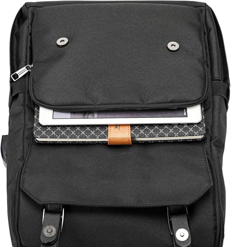 YALUNDISI Vintage Backpack Travel Laptop Backpack with usb Charging Port for Women & Men College Backpack Fits 15.6 Inch Laptop Black - Image 5